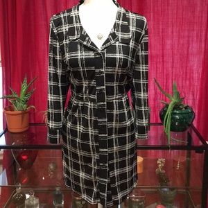 Beautiful Style & Co. Black & White Plaid Blouse